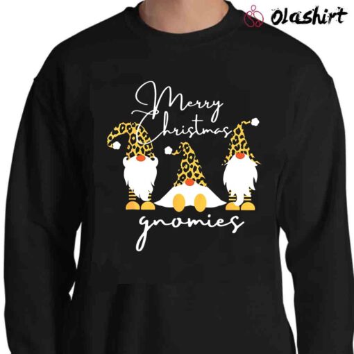 Merry Christmas Gnomies Cheetah Print Gnome Lover T Shirt Sweater Shirt