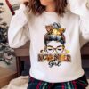 November Girl Shirt Messy Bun Hair Shirt Woman With Glasses Shirt Sweater Shirt