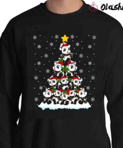 Panda Christmas Tree T shirt Sweater Shirt