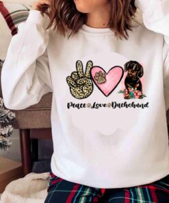 Peace Love Dachshund shirt Sweater shirt