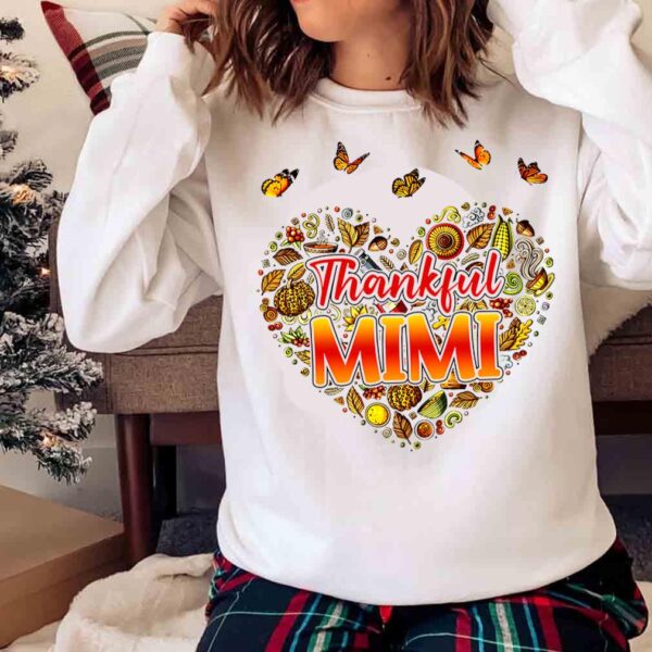 Personalized Thankful mimi T shirt Fall Autumn Pumpkins Heart Butterfly Sweater shirt