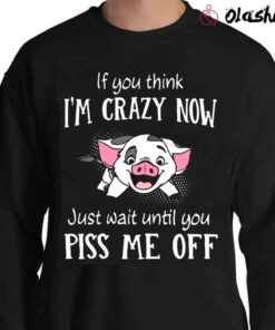 Pig if you think Im crazy now just wait until you piss me up shirt Sweater Shirt
