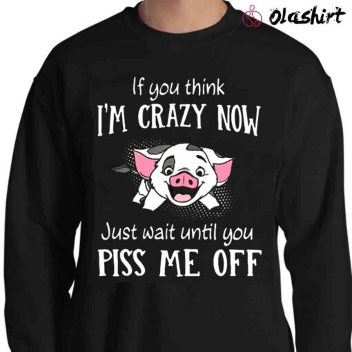 Pig if you think Im crazy now just wait until you piss me up shirt Sweater Shirt