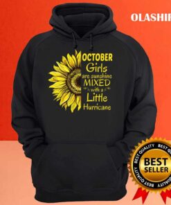 Queeen Was Born In October Funny Sunflower Birthday Hoodie Shirt