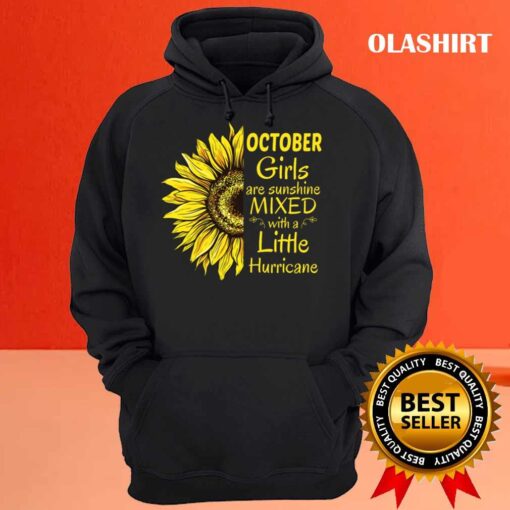 Queeen Was Born In October Funny Sunflower Birthday Hoodie Shirt