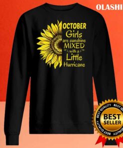 Queeen was born in October Funny Sunflower Birthday Sweater Shirt