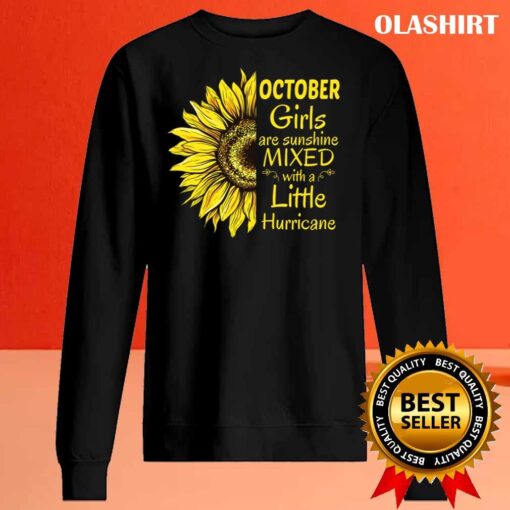 Queeen Was Born In October Funny Sunflower Birthday Sweater Shirt