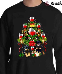 Rottweiler Wine Merry Christmas Shirt Sweater Shirt