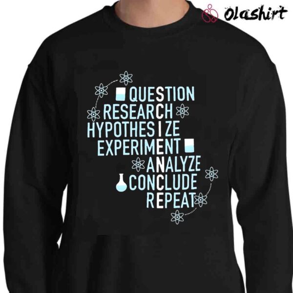 Science Question Research Hypothesize Experiment Analyze Conclude Repeat shirt Sweater Shirt