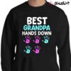 best Grandpa hands down Shirt Personalized Grandkids Gift Sweater Shirt